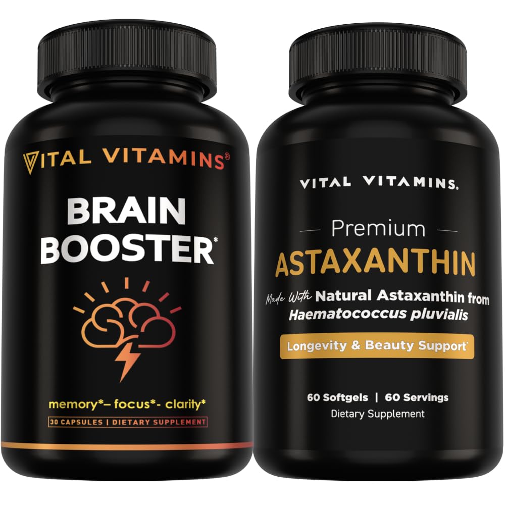 Vital Vitamins Brain Booster 30 ct + Astaxanthin 60 ct