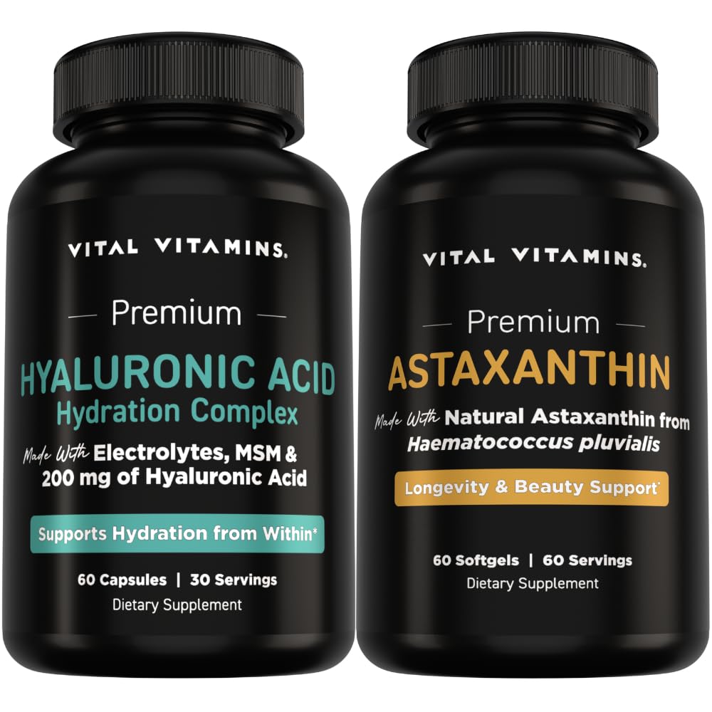 Vital Vitamins Hyaluronic Acid Complex 60 ct + Astaxanthin 60 ct