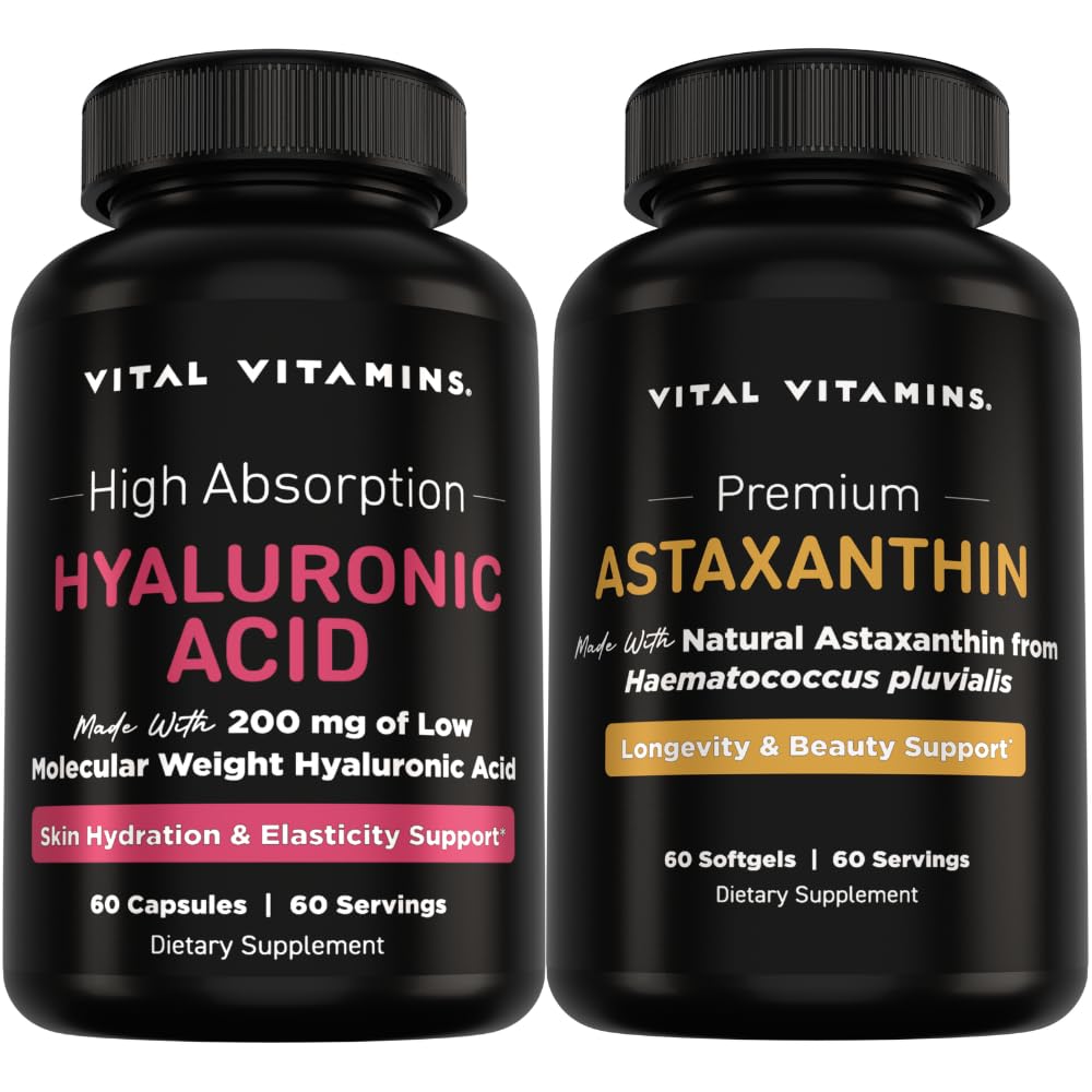 Vitals Pure Hyaluronic Acid 60 ct + Astaxanthin 60 ct + Astaxanthin 60 ct