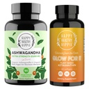 Mutlu Sağlıklı Hippie Glow for It Astaxanthin Supplement & Organik Ashwagandha Capsules