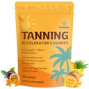 Kadınlar ve Erkekler için Astaxanthin ile Tanning Gummies | Sunless Tanning Supplement with Beta Carotene, Lycopene, Collagen & Vitamins | Skin Radiance & Hydration | Vegan & Sugar Free - 60 Count