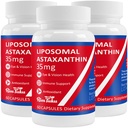 35mg Liposomal Astaxanthin Supplement - Powerful Antioxidant Support for Skin, Joint & Eye Health - Natural Anti-Aging Formula with Pure Astaxanthin - Vegan, Non-GMO, 180 Capsules