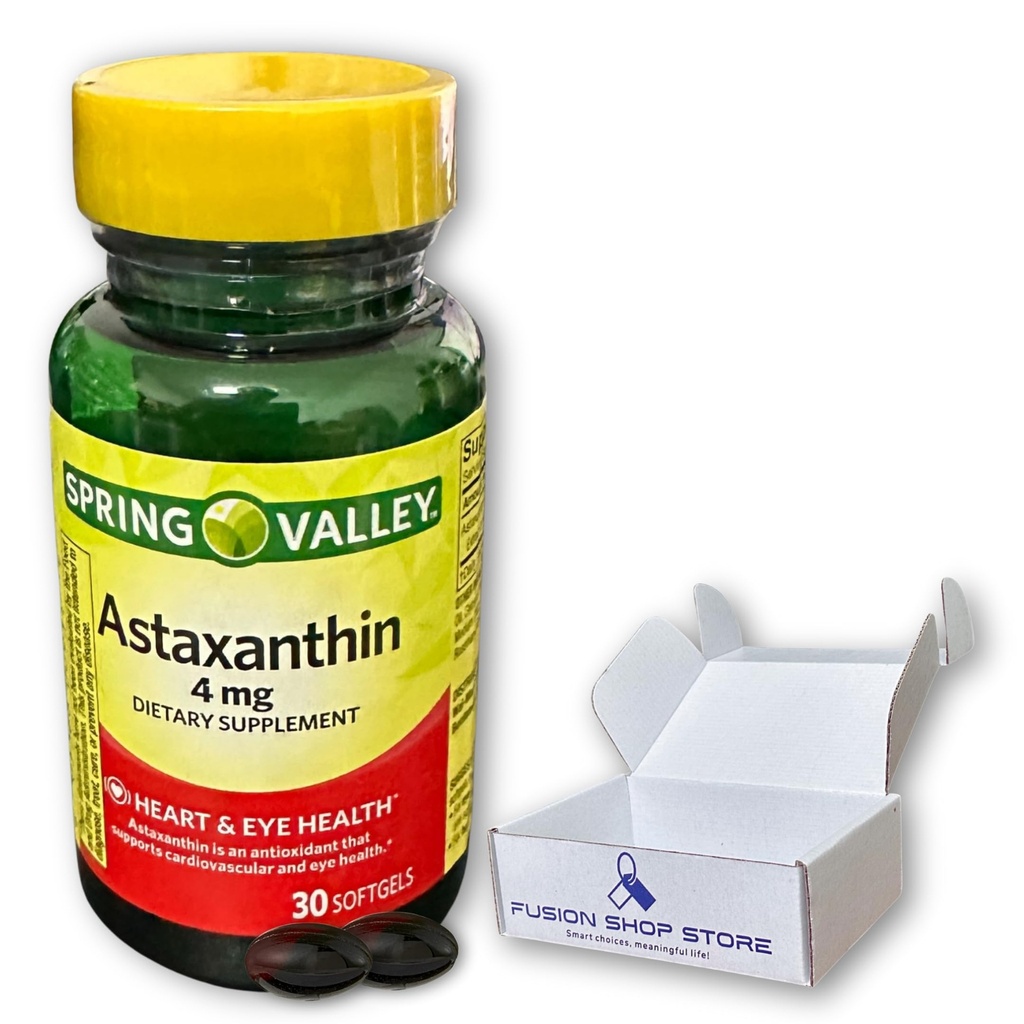 Astaxanthin 4 mg- 30 Softgels (Pack of 1), Boxed by Fusion Shop Store