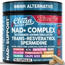 NAD Resveratrol Tamam spermidine Fisetin Quercetin Grape Tohum Gotu Kola Berberine Astaxanthin Taurin Pomegranate Acai Anti Aging Longevity Capsules for Women Men EternaGlow by Clean Nutra 90ct