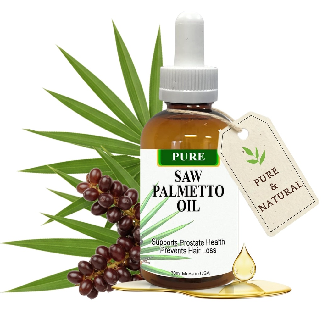Pure Saw Palmetto Yağı -% 95-98 Yoğun Organik Ekstraksiyon - Erkekler ve Kadınlar için Sıvı Maske Palmetto - Capsules & Toz için Alternatif - 1 Fl Oz Oz