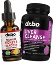 Kidney Support Supplement Bladder Health & Liver Cleanse Detox - Organik Kidney Bladder Supplements Drops & Liver Detox Cleanse Capsules Supplement - Renal Urinary Tract Herbal