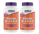 Τώρα Συμπληρώνει Βιταμίνη D3 K2, 1.000 IU/45 mcg, Καρδιαγγειακή Υποστήριξη, Υποστηρίζει την υγεία των οστών, 180 κάψουλες χορτοφάγων - Vegan, Χωρίς γλουτένη, Kosher Vitamin D3 και K2 συμπληρώματα (2)