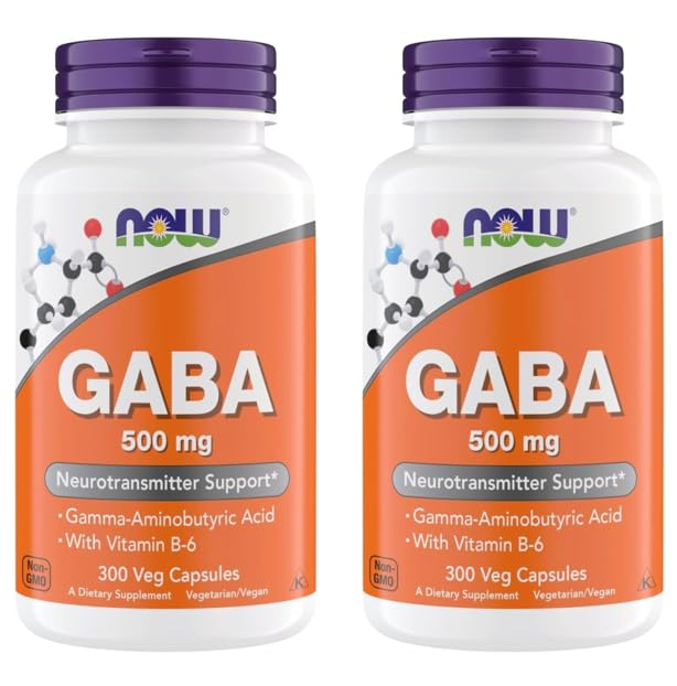 Τώρα Συμπληρώματα GABA 500 mg κάψουλες, Premium GABA συμπλήρωμα για ανακούφιση από το στρες, χορτοφάγους, Vegan, και Kosher φιλικό, Ιδανικό για ισορροπημένη λειτουργία του εγκεφάλου *, 300 κάψουλες (πακέτο του 2)