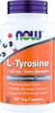 NOW Συμπληρώματα Τροφίμων, L-Τυροσίνη 750 mg, Υποστηρίζει την ψυχική εγρήγορση *, Νευροδιαβιβαστής Υποστήριξη *, 180 κάψουλες Veg