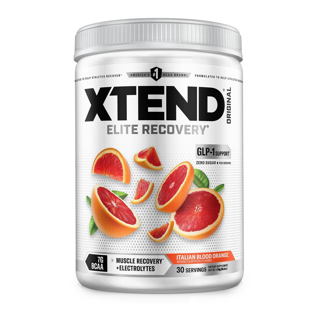 Xtend Original BCAA Toz, 7g BCAAs ve 2.5g L-Glutamine for Muscle Recovery Hydration and Lean Muscle, Sugar Free Intra and Post Workout Drink with Electrolytes, Italian Blood Orange, 30 Servisler