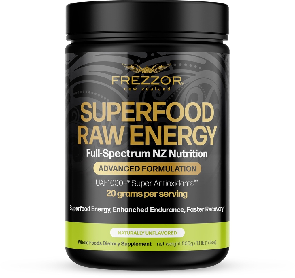 FREZZOR Superfood Ακατέργαστη Ενέργεια σε σκόνη με UAF1000+, Όλα-Φυσική Πρωτεΐνες κάνναβης, Ενέργεια συσκευασμένη, Πλήρης Πρωτεΐνες Φυτών Φασμάτων, Αμινοξέα & Αντιοξειδωτικά, Προβιοτικά, Προβιοτικά, 500g, 50 Scoops, 1 Count