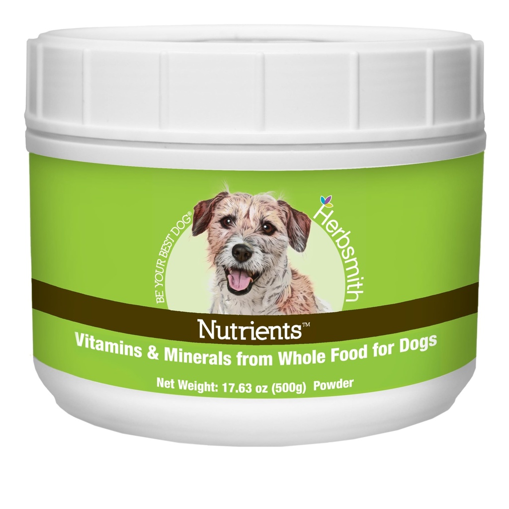 Herbsmith Nutrients Superfood Dog Multivitamin Tüm Gıdalardan Kibble veya DIY Raw'u Yaşlılara - 17.63 ozz