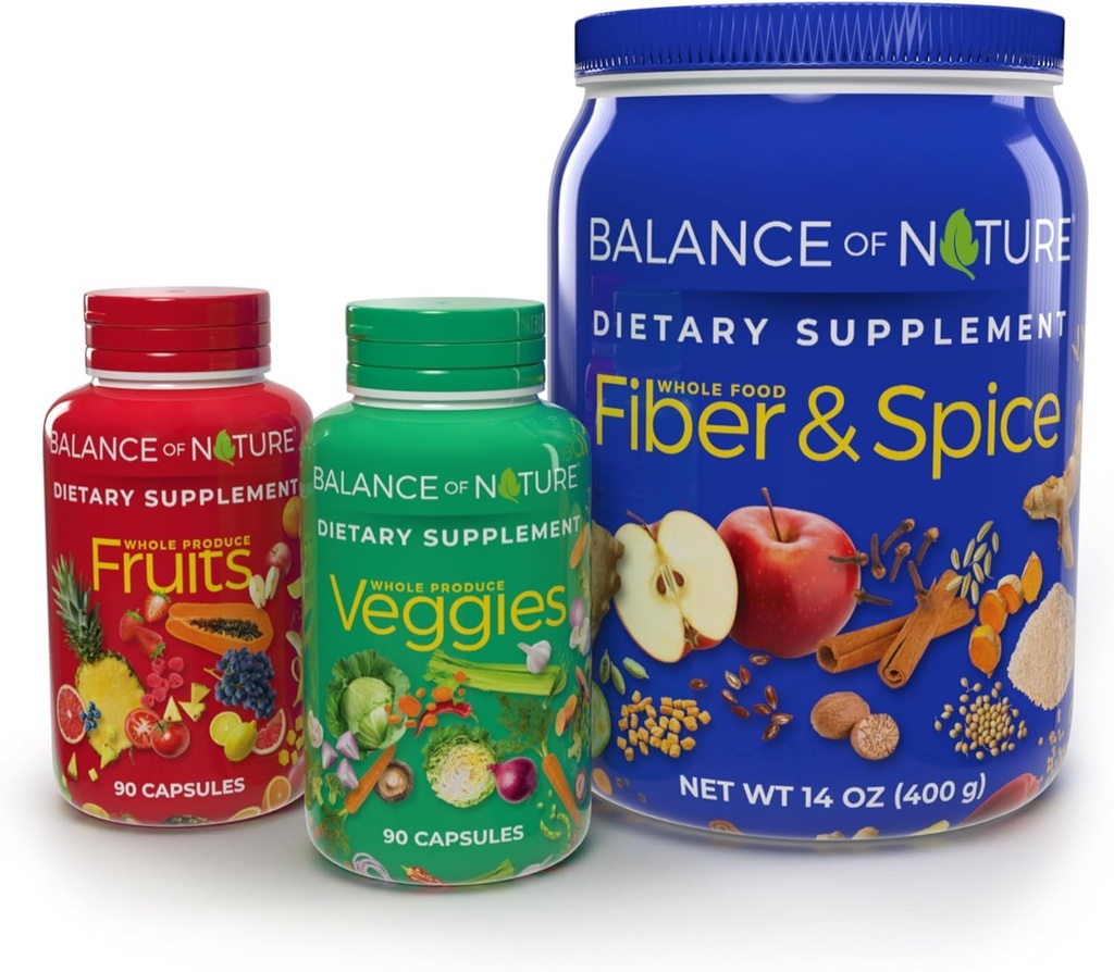 Doğa Tüm Sağlık Sisteminin Dengesi - Tüm Gıda Meyveleri ve Veggies ve Fiber & Spice Supplements - 30 Her Şeye Hizmet Ediyor