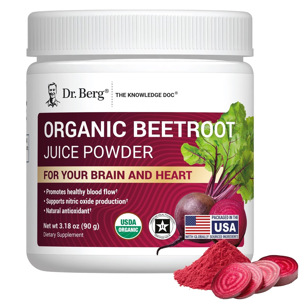 Dr. Berg Raw Organic Beet Toz Real Earth-Grown Beets – USDA Sertifikalı Organik Arıt Kök Tozu Nitrik Çimento Seviyelerini Desteklemek, Enerji, Kan Akışı ve Kalp Sağlığı * - 30 Hizmet