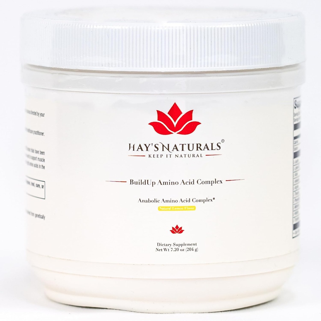 Hay's Naturals BuildUp - Advanced Platinum Acid Kompleksi | BCAA Toz with All Essential Amino Asits for Lean Kas Büyüme, Geliştirilen Güçlü ve Kurtarma | 30 Hizmet | Doğal Limon Flavoring