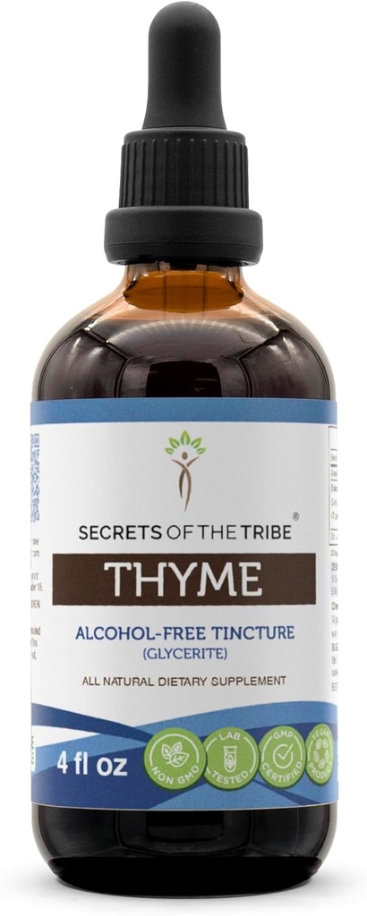 Kabilenin Sırları Alkol Özgür Sıvısı, Thyme (Thymus Vulgaris) kuru Leaf Tincture Supplement (4 FL OZ)