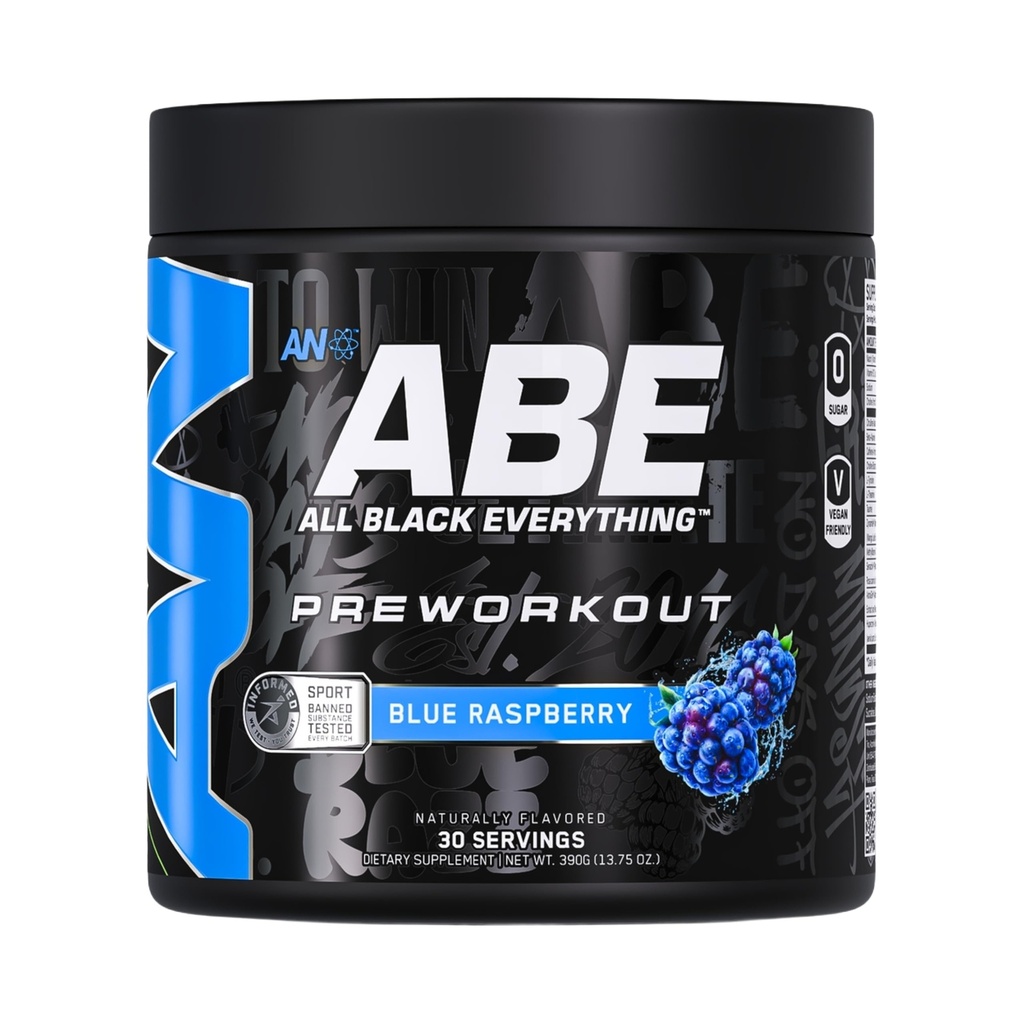 All Black Everything Pre-Workout Toz | Preworkout Energy Drink Mix | 350 mg Caffeine | Beta Alanine & Citrulline | Energy Supplement for Men & Women | Blue Razz | 30 Servisler