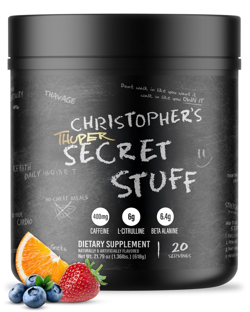 RAW Thuper Thavage Pre Workout Powder - High-Stim Pre-Workout with Creatine, Beta Alanine, L-Citrulline & Caffeine - Chris Bumstead Gym & Fitness Supplement for Men & Women - Secret Stuff
