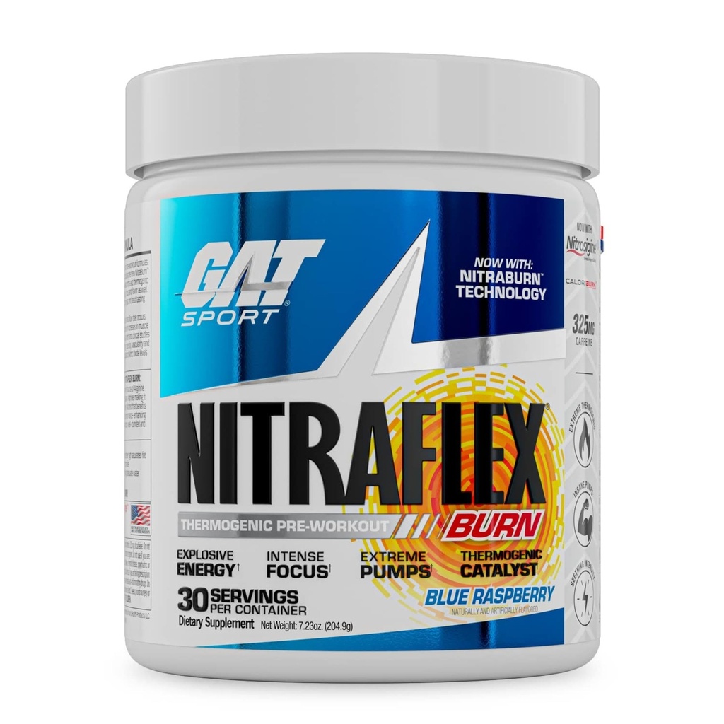 GAT SPORT NITRAFLEX Burn, προ-εξάσκηση, Μπλε Βατόμουρο, 30 εξυπηρετήσεις