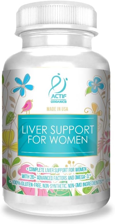 20+ Gelişmiş Faktörler ve Omega-3 ile Kadınlar için ACTIF Liver Desteği - ABD'de yapılan GMO, 90 Count