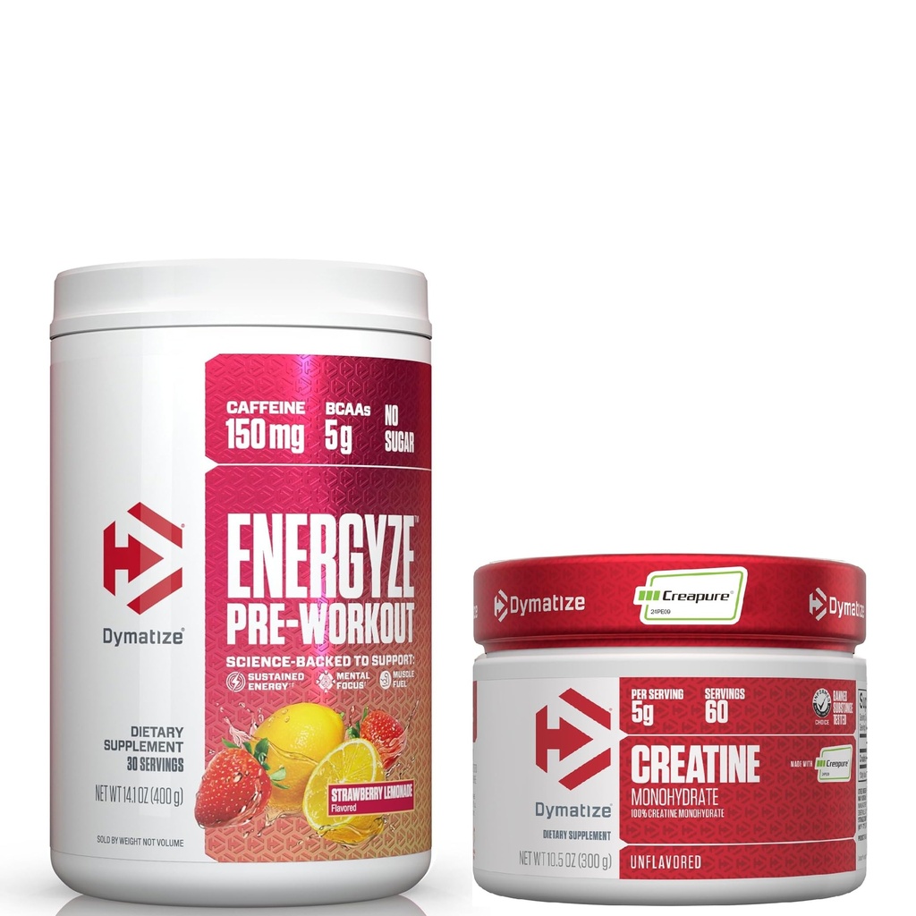 Enerjize Pre Workout Toz ve Eğitim ve Kurtarma için Krehidrat Combo