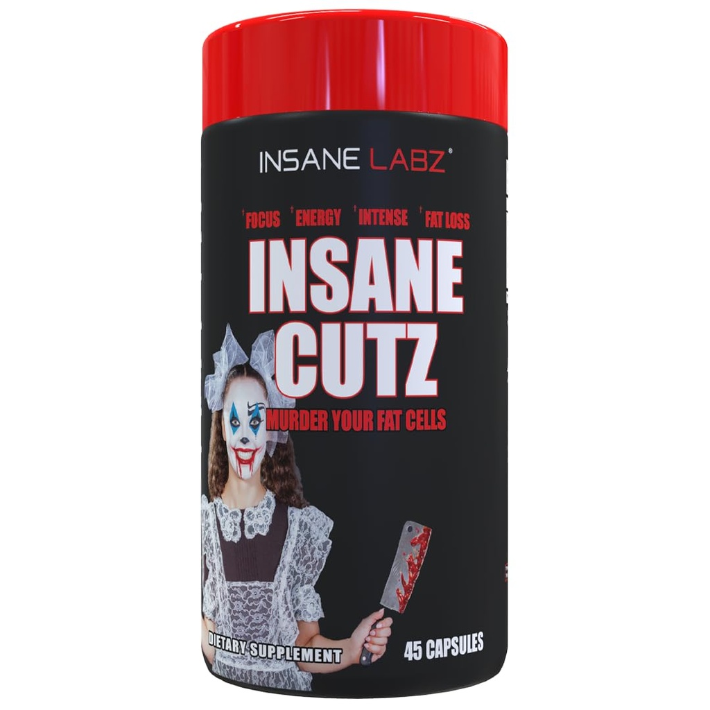 Insane Labz Insane Cutz Intense Fat Burner for Men and Women, Thermogenic Kilo Kayıp Tamam with Dandelion Root Extract Yakıted by AMPiberry, Appetite Suppressant - 45 Daily Srvgs (45 Capsules)