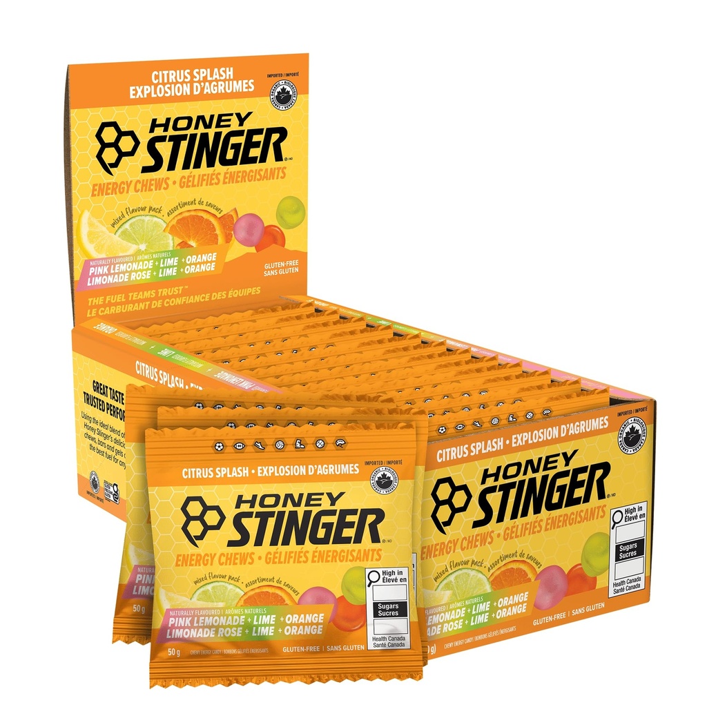 Honey Stinger Organik Citrus Outlet Energy Chews, Gluten Free & Caffeine Free, Egzersiz, Koşu ve Performans, Ev ve Spor Beslenmesi, Pre and Mid Workout, 21.6 Ounces (Pack of 12)