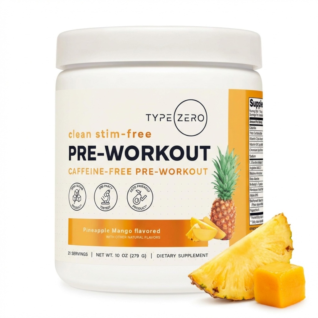 Tip Zero Clean Stim Free Pre Workout Toz + Nitrik Oksit ATM with L-Citrulline Malate, Arginine AKG, Beta Alanine - Caffeine & Stimulant Free - Pineapple Mango Flavor, 21 Hizmetler