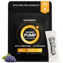 OxyEnergy Nitric Hoffman, Max Pump Non Stim Pre Workout Toz for Men, with Beta Alanine, L Citrulline, Kre Pumps, Endurance, Grape, On-Go Packet- 30 Servisler