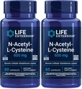 Επέκταση ζωής N-Acetyl-L-Cysteine (NAC), Immune, Respireur, Liver Health, NAC 600 mg,Poent αντιοξειδωτική υποστήριξη, Free-radicals,Easy to Absorb,60 Κάψουλες, (Pack of 2)