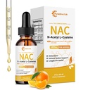 Sıvı NAC Drops 1000 MG, NAC Supplement N-Acetyl Cysteine with R-Alpha Lipoic Acid,NAC for Kids & Yetişkinler, Immune & Antioksi Support, Liver & Lung Health, Orange Flavor, 0 Sugar, 2FL OZ