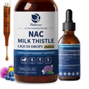 Lukaree Liposomal NAC Supplement N-Acetyl-L-Cysteine 600 mg with Milk Thistle - NAC Platinum Acid Drops w/Selenium for Liver & Kidney Support*, Lung, Antioksis & Immune Support*- Vegan, Non-GMO- 2oz