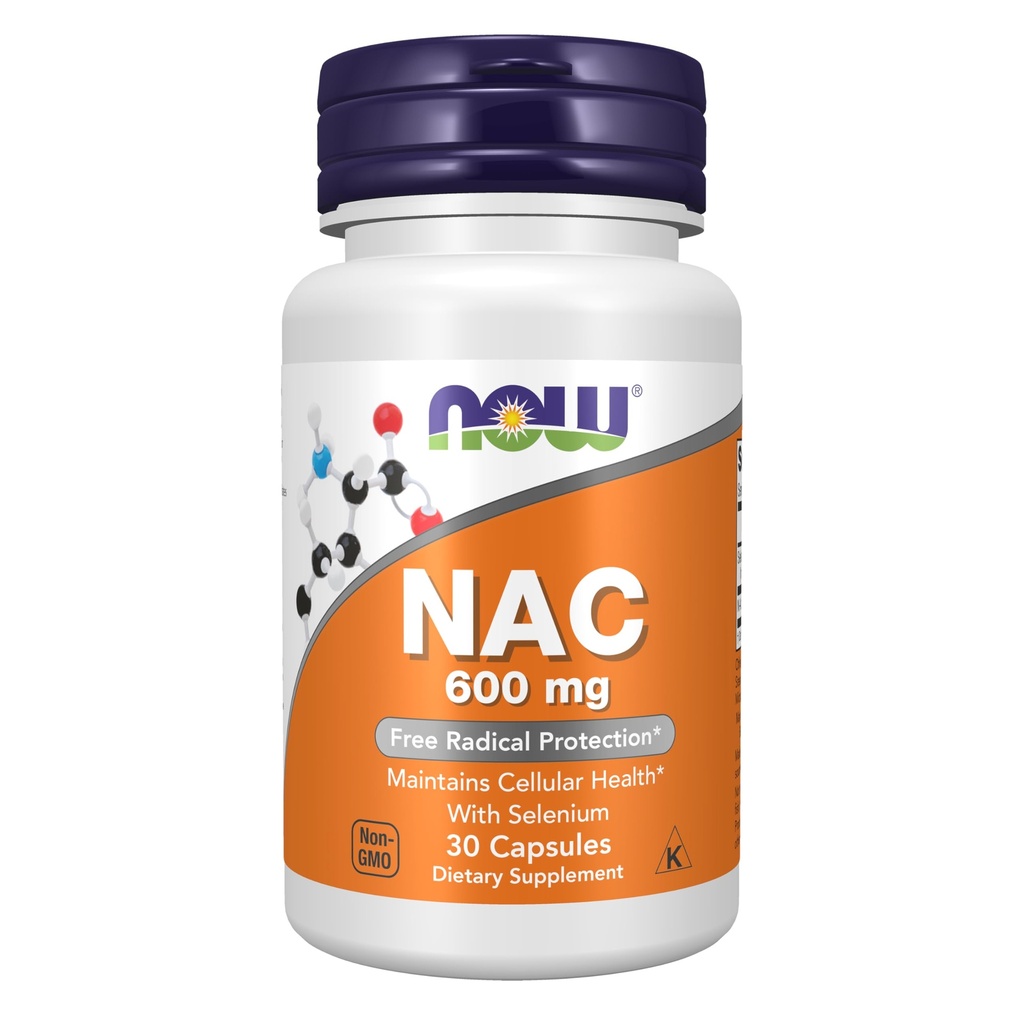Şimdi Supplements, NAC (N-Acetyl Cysteine) Selenium 30 Capsules ile 600 mg
