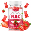 softbear NAC Gummies for Kids & Adults, NAC Συμπλήρωμα 1000mg N Acetyl Cysteine Υποστηρίζει Πνεύμονα & Ήπαρ Υγεία, Αντιοξειδωτικά & ανοσοποιητικό σύστημα, Φράουλα Γεύση 60 Count