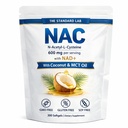 Standart Lab NAC 600 mg ile NAD+ Daily Complex, N-Acetyl Cysteine Supplement Capsules, Antioksi Support Formula, Vegan, Non-GMO, Gluten Free, 300 Softgels
