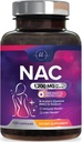 NAC Supplement - N-Acetyl-L-Cysteine'ye 1200 mg - Güçlü Antioksitlere Destek - Respiratory & Liver Health Support - Gluten Free, Şişed in USA - 120 Capsules
