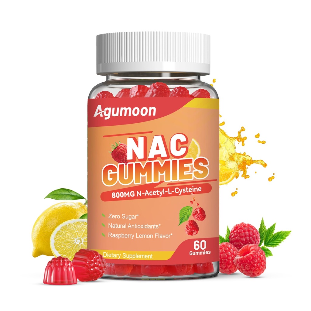 Çocuklar için Yetişkinler ve 400 mg için 800 mg, NAC Supplement N-Acetyl Cysteine, Sugar-Free - 60 Vegan Gummies, Antioksi Supplement, Immune Support