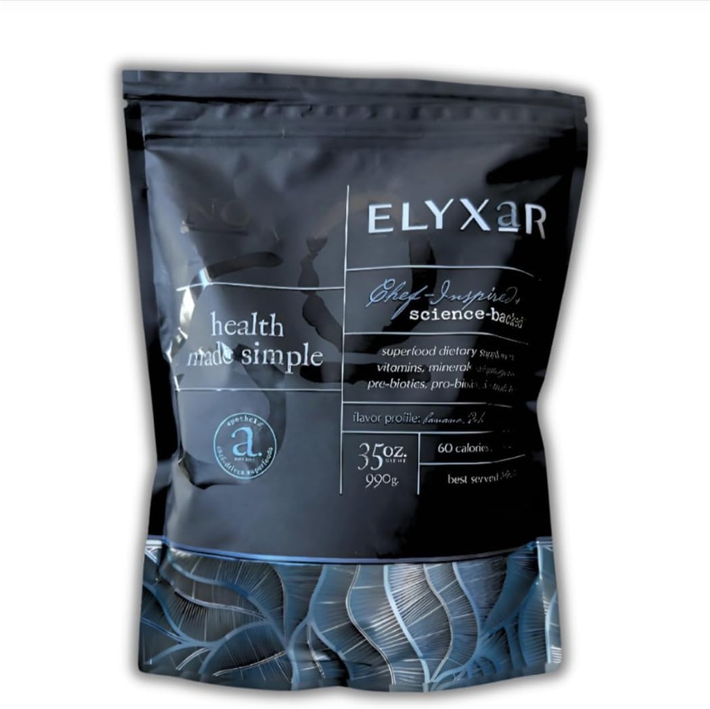 ELYXaR Daily Superfood Complex - Supplement Toz - 60+ Vitaminler, Mineraller, Allfood-Kaynaklanmış Malzemeler, Stres Adaptojenler, Pro & Prebiyotikler, Digestive Enzymes, & Electrolytes - 30 Hizmet