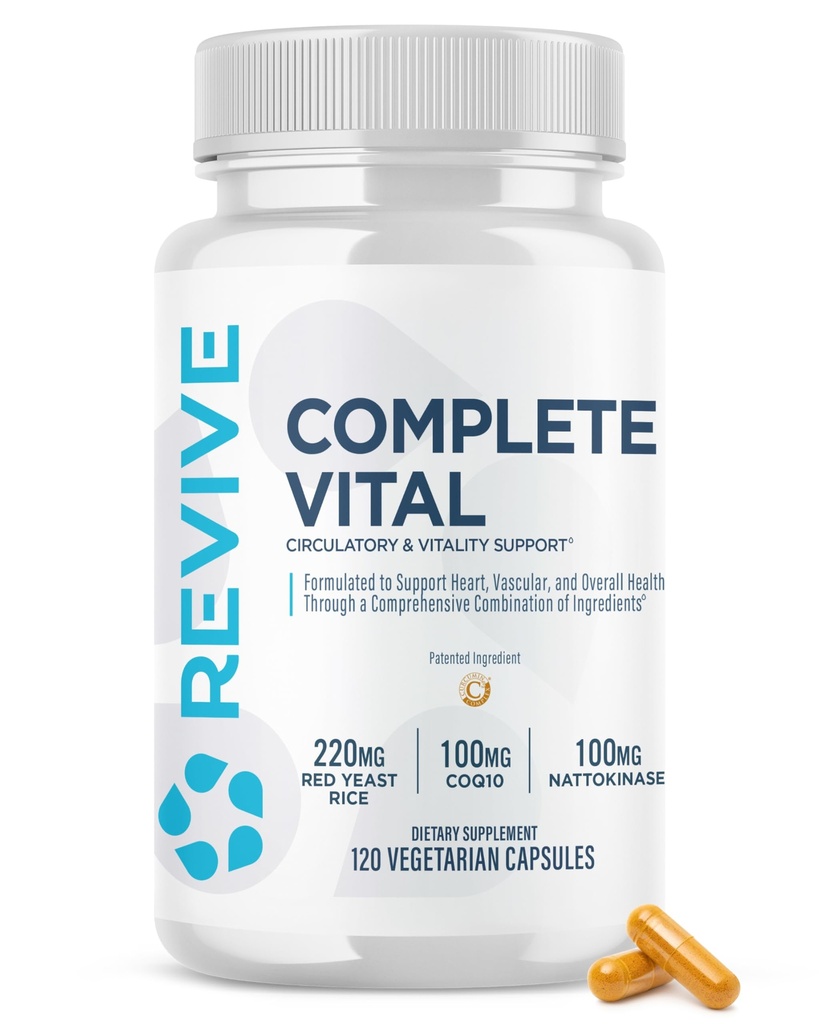 Revive MD Συμπληρώματα & Υποστήριξη, Πλήρης Ζωτική (120 κάψουλες χορτοφάγων) - NAC & CoQ10 Συμπλήρωμα Υποστηρίζει την υγεία, & Αντιοξειδωτική δραστηριότητα (30 υπηρεσίες)
