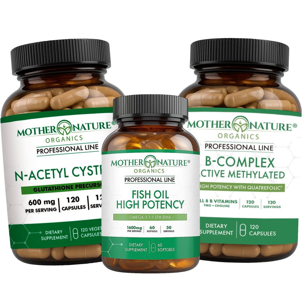 NAC + Omega-3 + B Complex Bundle – Ανοσοποιητική, Ενέργεια & Υποστήριξη Καρδιάς 