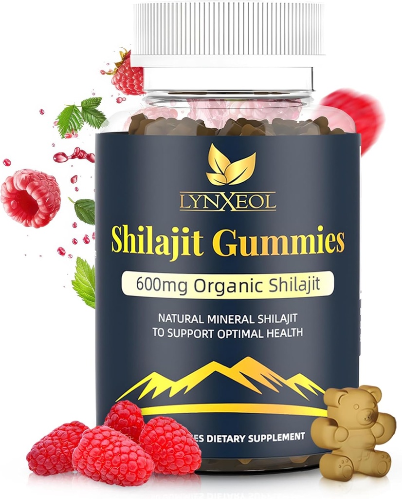 Saf Himalaya Shilajit Gold Gummies with Gokshura & Ashwagandha – Sugar-Free, Organic, Lab-Tested with 85+ Trace Minerals & Fulvic Acid – Non-GMO Supplement for Men & Women, 60 Gummies