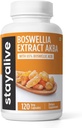 STAY ALIVE Boswellia Serrata Extract Capsules 1000 mg with AKBA and 65 Boswellic Acid, 12:1 Machinery Extract Toz, 120 Kont for 2Month Supply, Non-GMO and Gluten-Free Boswellia Supplement