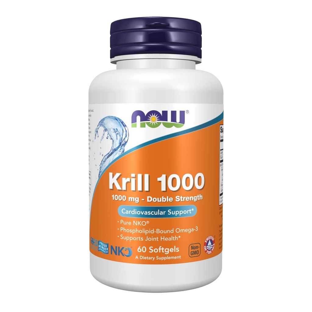 Şimdi Gıdalar Tamamlıyor, Neptün Krill, Double Strength 1000 mg, Phospholipid-Bound Omega-3, 60 Softgels