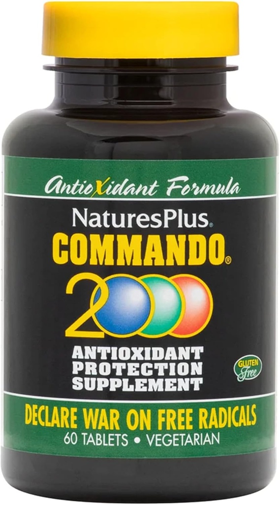 Natures Plus Komutanlığıo 2000-60 Tablet - Antioksi Koruma - Beyin Destekler, Circulatory Function & Immune System - Vegetarian, Gluten Free - 30 Hizmetler