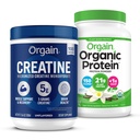 Orgain Creatine Monohydrate Powder 17.64 Oz (100 Servings) & Organic Vegan Vanilla Bean Protein Powder 2.03 lb Bundle - Plant-Based Protein and Muscle Support