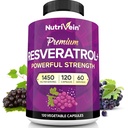 Nutrivein Premium Resveratrol 1450mg - 120 Caps: Pure Trans Resveratrol Supplement Enhanced with Green Tea Leaf & Acai Berry - Aging, Defenses, Brain, Heart, and Joint Support