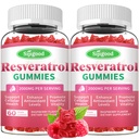 Organic Resveratrol Gummies for Women - Sugar Free Resveratrol-Nutritional-Supplements for Antioxidant Support, Cellular Health, Immunity, Brain & Energy, Raspberry Flavor, 120 Count