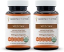 Tribe Wild Yam Capsules 1000 mg Responsibly farmed USDA Organic Wild Yam (Dioscorea Villosa) kuru Kök, Hormon Destek Supplement (2x60 Capsules)