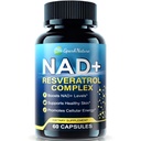 NAD+ Supplement - NAD Supplements for Women & Men - Liposomal NAD+ Resveratrol Complex with Urolithin A, CoQ10 - Boosts NAD+ Levels, Cellular Energy & Healthy Skin - Third-Party Tested - 60 Capsules