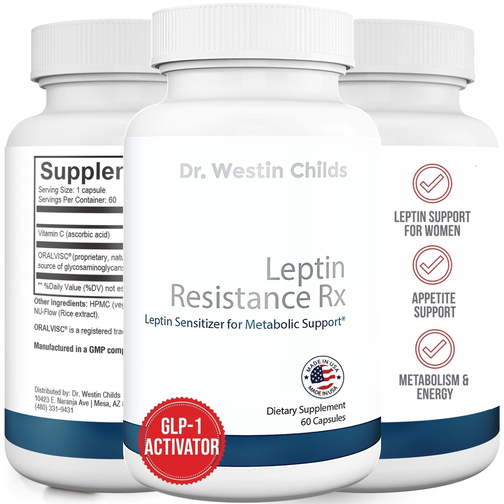Dr. Westin Childs | Leptin Direnişi Rx – Doğal Leptin Sensitizer Support Supplement for Women for Thyroid, Metabolic Health, Vitality, Energy, Focus with Glycosaminoglycans, C - 60 ctt